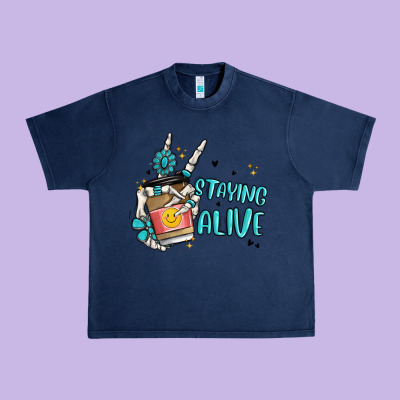Staying Alive Urban Heavy Tee Designed By Maliassmallbusiness