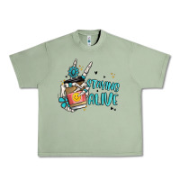 Oil Green staying alive Urban Heavy Tee - MaliasSmallBusiness