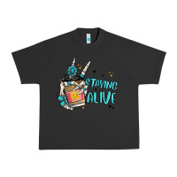 Pigment Black staying alive Urban Heavy Tee - MaliasSmallBusiness