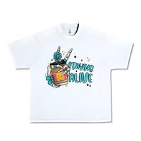 White staying alive Urban Heavy Tee - MaliasSmallBusiness