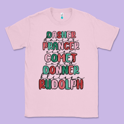 Dasher Dancer Prancer Vixer Comet Cupid Donner Bli Classic Tee Designed By Maliassmallbusiness
