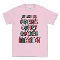 Bubblegum Pink dasher dancer prancer vixer comet cupid donner bli Classic Tee - MaliasSmallBusiness