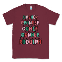 Burgundy dasher dancer prancer vixer comet cupid donner bli Classic Tee - MaliasSmallBusiness