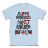 Dusty Blue dasher dancer prancer vixer comet cupid donner bli Classic Tee - MaliasSmallBusiness