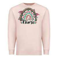 Pale Pink nurse rainbow Premium Sweatshirt - CowGirlArtShop