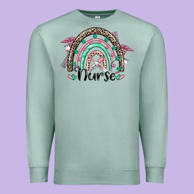 Nurse Rainbow Premium Sweatshirt Designed By Cowgirlartshop