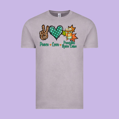 Peace Love Pumpkin Spice Latte Vintage Tee Designed By Nancycooperartshop