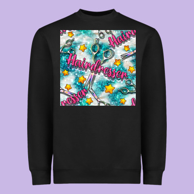 Hairdresser Scissor And Stars With Glitter Seamless Pattern Bbs Heavyweight Sweatshirt Designed By Bundleandbundleshop