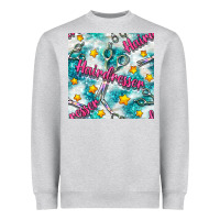 Heather Grey Hairdresser Scissor And Stars With Glitter Seamless Pattern Bbs Heavyweight Sweatshirt - BundleAndBundleShop