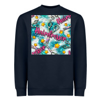 Navy Hairdresser Scissor And Stars With Glitter Seamless Pattern Bbs Heavyweight Sweatshirt - BundleAndBundleShop