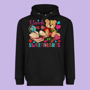 I Teach Sweethearts Valentine's Day Heavyweight Hoodie Designed By Howdyjamesfarm