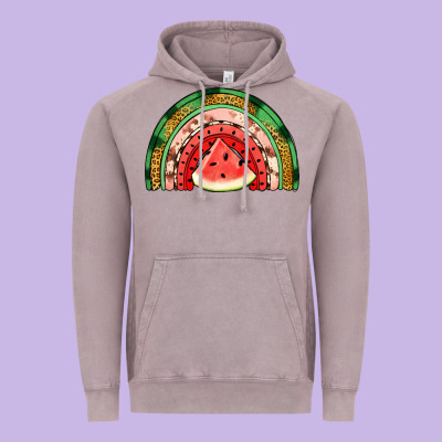 Watermelon Rainbow Vintage Hoodie Designed By Jasminsmagicworld