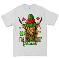 Dove Grey i'm freakin freezin christmas long haired cow Premium Tee - Jasminsmagicworld
