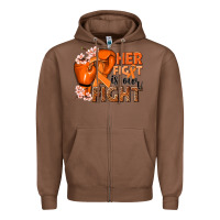 Chestnut Her fight is our fight Kidney Cancer orange ribbon Zipper Hoodie - NancyCooperArtShop