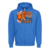 True Royal Her fight is our fight Kidney Cancer orange ribbon Zipper Hoodie - NancyCooperArtShop