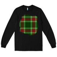 Black Christmas Tartan Patch Long Sleeve Tee - BundleAndBundleShop