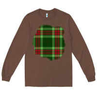 Chestnut Christmas Tartan Patch Long Sleeve Tee - BundleAndBundleShop