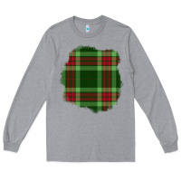 Heather Grey Christmas Tartan Patch Long Sleeve Tee - BundleAndBundleShop