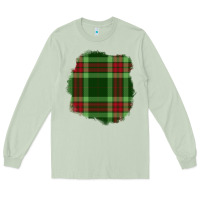 Matcha Christmas Tartan Patch Long Sleeve Tee - BundleAndBundleShop