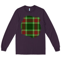 Plum Christmas Tartan Patch Long Sleeve Tee - BundleAndBundleShop