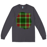 Smoke Christmas Tartan Patch Long Sleeve Tee - BundleAndBundleShop