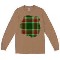 Toasted Coconut Christmas Tartan Patch Long Sleeve Tee - BundleAndBundleShop