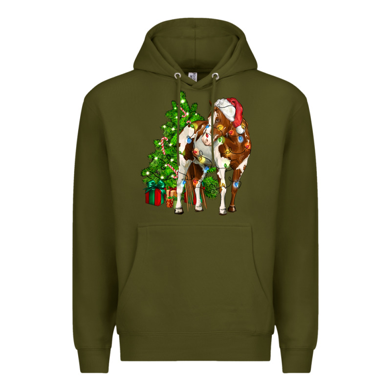 American Paint Horse Christmas Tree Premium Hoodie by CowGirlArtShop | Teevron