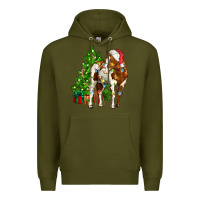Army Green american paint horse christmas tree Premium Hoodie - CowGirlArtShop