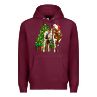 Burgundy american paint horse christmas tree Premium Hoodie - CowGirlArtShop