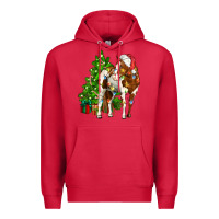 Cardinal american paint horse christmas tree Premium Hoodie - CowGirlArtShop