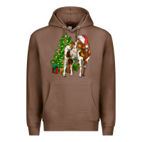 Chestnut american paint horse christmas tree Premium Hoodie - CowGirlArtShop