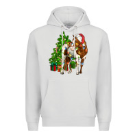 Dove Grey american paint horse christmas tree Premium Hoodie - CowGirlArtShop