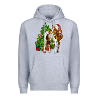 Heather Grey american paint horse christmas tree Premium Hoodie - CowGirlArtShop