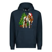 Navy american paint horse christmas tree Premium Hoodie - CowGirlArtShop