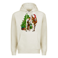 Oatmeal Heather american paint horse christmas tree Premium Hoodie - CowGirlArtShop