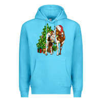 Ocean Blue american paint horse christmas tree Premium Hoodie - CowGirlArtShop