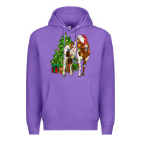 Purple american paint horse christmas tree Premium Hoodie - CowGirlArtShop