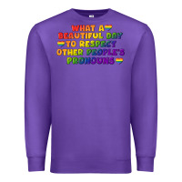 Purple What a beautiful day to respect other people's Premium Sweatshirt - CowGirlArtShop