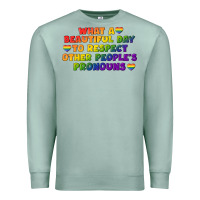 Seafoam What a beautiful day to respect other people's Premium Sweatshirt - CowGirlArtShop