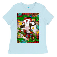 Baby Blue christmas cow air freshener Ladies Tee - Artiststas