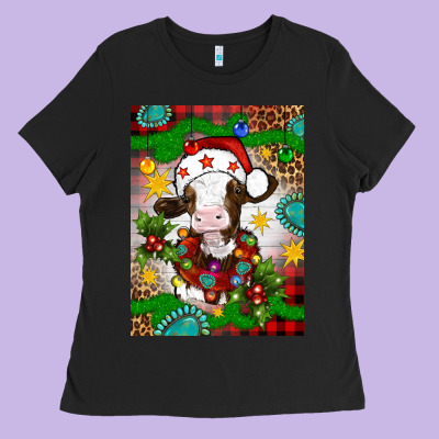 Christmas Cow Air Freshener Ladies Tee Designed By Artiststas