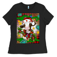 Black christmas cow air freshener Ladies Tee - Artiststas