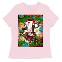 Bubblegum Pink christmas cow air freshener Ladies Tee - Artiststas