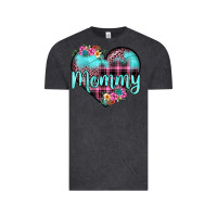 Vintage Black mommy leopard turquoise heart Vintage Tee - JahusDesignShop