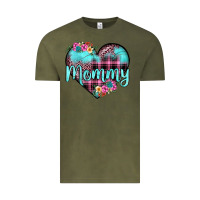 Vintage Olive mommy leopard turquoise heart Vintage Tee - JahusDesignShop