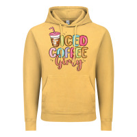 Vintage Mustard iced coffee girly Vintage Hoodie - MaliasSmallBusiness