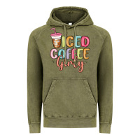 Vintage Olive iced coffee girly Vintage Hoodie - MaliasSmallBusiness