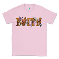 Bubblegum Pink faith with praying hands Classic Tee - NancyCooperArtShop