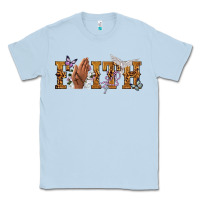 Dusty Blue faith with praying hands Classic Tee - NancyCooperArtShop