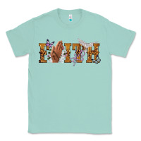 Seafoam faith with praying hands Classic Tee - NancyCooperArtShop